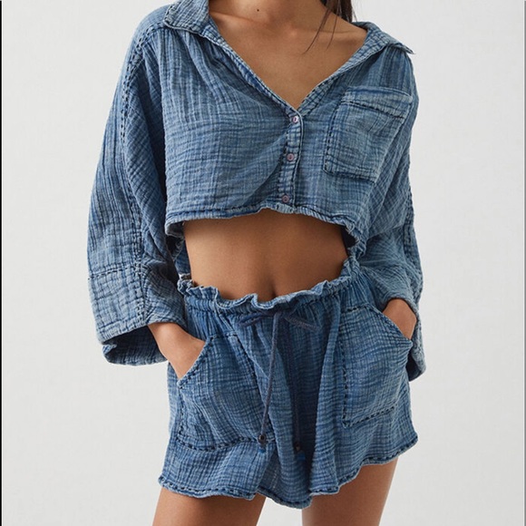 Free people Elora shirt and short two piece - Picture 3 of 4